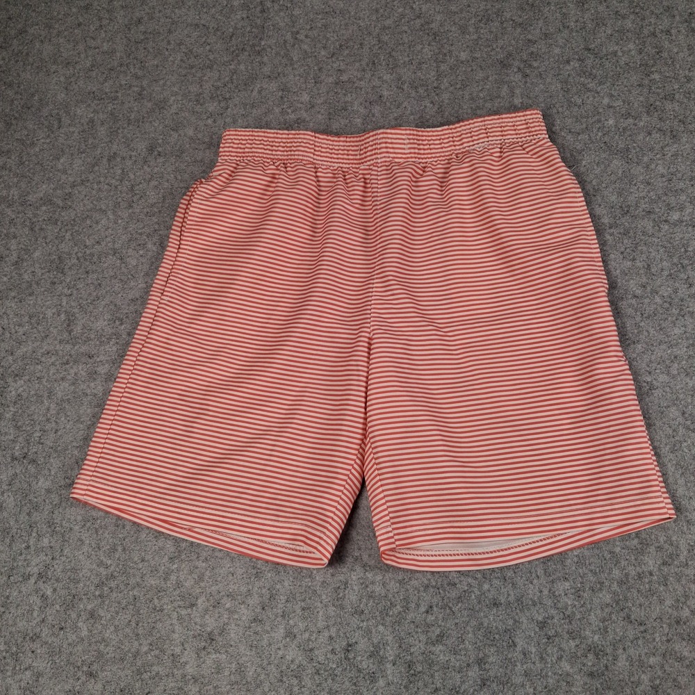 Biwisy Swim Trunks‎ Mens Size S Red Striped Elastic Waist Mesh Lined Shorts